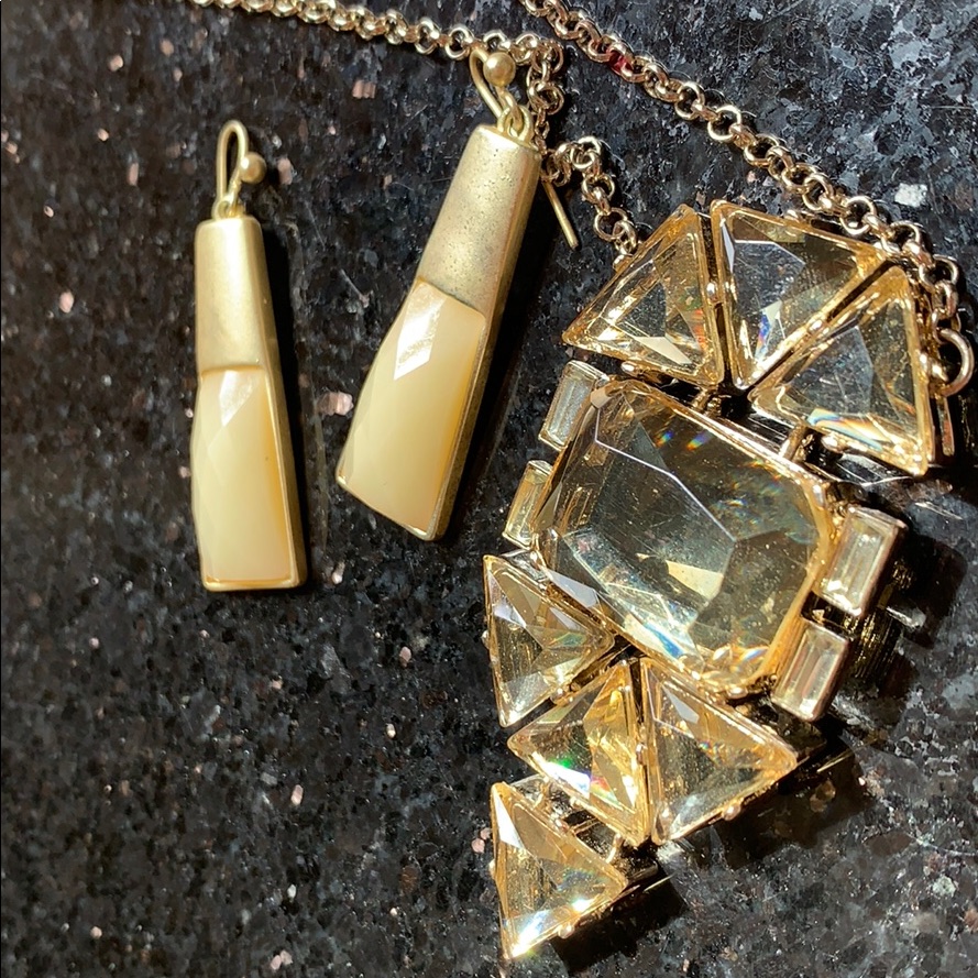 Gold Translucent Crystals In A Geometric Formation